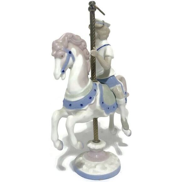 Paul Sebastian Sailor Child On Merry Go Round Horse Figurine Vintage 1990 8.5" - Picture 7 of 10